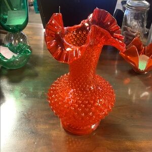 Fenton Art Deco “Amberina” Tall (11”) Hobnail Viking Glass Vase!!!